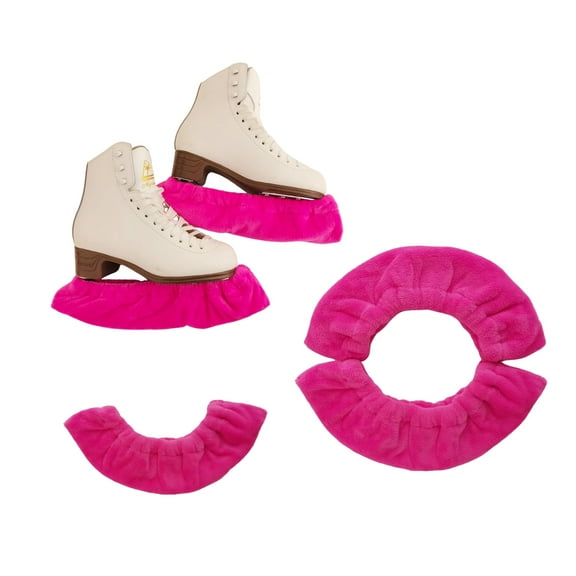 LIUHUO Ice Skate Blade Guards Cover Rose Red Made of Short Plush Material Ice Skate Blade Protection