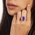 thumbnail image 2 of 18k Rose Gold Plated Purple Statement Fashion Ring, 2 of 3