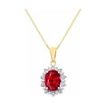 thumbnail image 2 of RYLOS Jewelry For Women 14K Yellow Gold Princess Diana Inspired Ring & Pendant Necklace W/ 18" Chain Gemstone & Diamonds 9X7MM  Ruby  July Birthstone Womens Jewelry Matching  Gold Jewelry For Women, 2 of 9