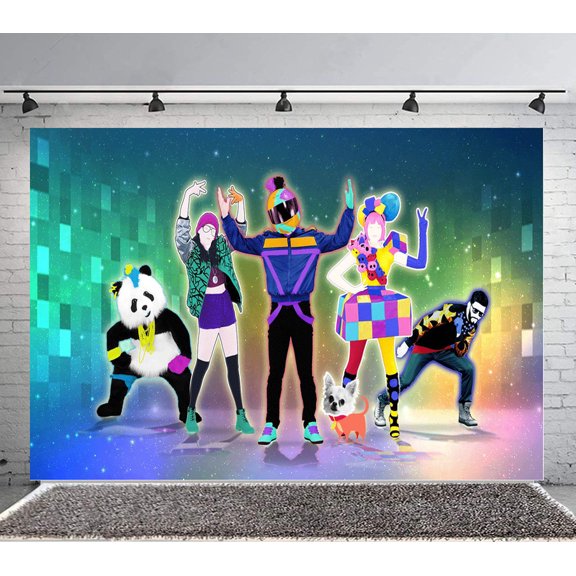 Just Dance Backdrop Banner Party Supplies Poster Movie Theme Background for Photography Birthday Decorations