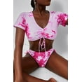 thumbnail image 6 of Cute Tie Dye Print Drawstrings Two Piece Swimsuit Bikini, 6 of 6