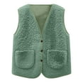 thumbnail image 4 of HUAXUN-Girls Winter Vest Jacket Toddler Puffer Vest Boys Girls Vest Puffy Sleeveless Jacket Coat Loose Fit Padded Sleeveless Coat with Pockets for Kids 5-14 Years(Green,5-6Years), 4 of 4