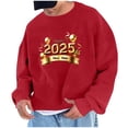 thumbnail image 1 of Styesk Chemises pour Hommes Chandail en Molleton Imprimé Année 2025 Chandail Col Rond Manches Longues Exercice Sans Chapeau Chandail à Capuchon, 1 of 4