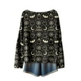 thumbnail image 5 of WTOBBY Women's Fashion Long Sleeve Halloween Print Sweater, Themed Pullover with Spooky Designs, Cozy and Stylish Top for Fall Parties and Events,Black L, 5 of 5