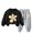Black, variant on Zwiiyzr 2025 3-10Y Toddler Baby Boy Girl Clothes Warm Fleece Lined Flower Print Long Sleeve Sweatshirt Tops and Pants Winter Fall Clothing Set Blue