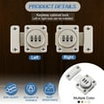 thumbnail image 3 of Cabinet Combination Lock Twist Knob Keyless Lock 3-Digit Password Latch Lock for Small Door Silver, 3 of 7