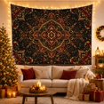 thumbnail image 3 of Intricate Red and Gold Mandala on Dark Background, Majestic Maximalist for Art Decor Enthusiasts, Ornate Floral Wall Art, Housewarming Gift, Tapestry Wall Hanging for Living Room and Bedroom, 3 of 7