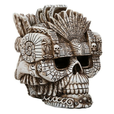 Antique Hummel Figurines Montezuma Aztec Ruler Skull Collectible Figurine Antique Skull Bone Finish 6 Inch L ()