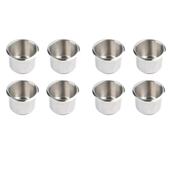 8Pcs Universal Marine Boat Cup Holder 68X55mm Stainless Steel Drop in Drink for Poker Table Couch