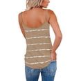 thumbnail image 3 of Camisa con tirantes finos y cuello en V para mujer, informal, holgada, transpirable, con estampado de rayas, para verano, 3 of 5