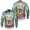 thumbnail image 3 of Merry Christmas Santa Reindeer Antlers Poodle Sleigh Xmas Winter Holiday All Over Print 3D Baseball Jacket Poodles Dog Lover Gifts Idea Bomber Jacket Softball - 00023, 3 of 6