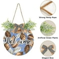 thumbnail image 2 of Coolnut Brown and Grey Leaves Front Door Round, Hanging Welcome Sign, Front Door for Home, Farmhouse, Porch, Wall Hanging, Outdoor Home Decor, 2 of 7
