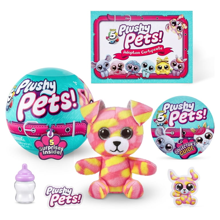 2 pack) 5 Surprise Plushy Pets Mystery Collectible Capsule Plush Toys  3-Pack 