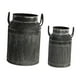 thumbnail image 2 of 2 jarrones Shabby Chic estilo granja, jarra, jarrón vintage de metal, cubo para leche con asa Negro, 2 of 9