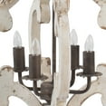 thumbnail image 3 of 20 Inch 4 Light Wood Chandelier, Classic Candelabra Style, Vintage, White, Saltoro Sherpi, 3 of 5