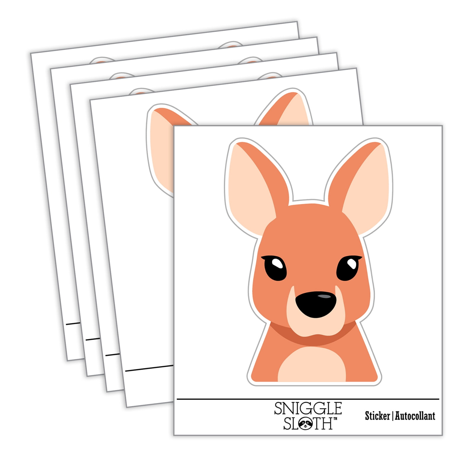 Baby Pocket Kangaroo Joey Car Window Bumper Water Bottle Phone Tablet Laptop Waterproof Vinyl Decal Sticker Set 5-Pack - Gloss Finish - 2.0"