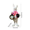 thumbnail image 3 of karymi Easter Bunny Figurine with Pocket Watch, Animal Statues Cute Small Bunny Table Clock, Easter Rabbit Decorations for Home Living Room Bedroom, Spring Home Decor Holiday Gifts, 3 of 6