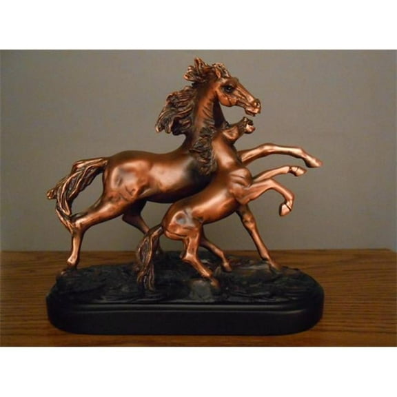Marian Imports F13103 Mare And Foal Bronze Plated Resin Sculpture