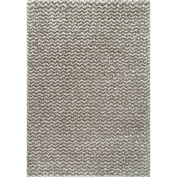 nuLOOM Cuellar Chevron Shag Area Rug, 7' 10", Dark Gray
