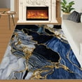 thumbnail image 2 of Royal Blue Gold Rug Bathroom Rug, Fashion Marble Living Room Rug, Anti-Slip Washable Rugs for Bedroom Hardwood Floors Study Room Office Carpet Lounge Camping Rug 4x6ft, 2 of 6
