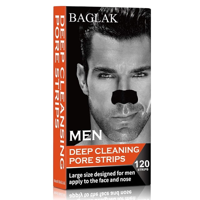 Blackhead Pore Strips BAGLAK Men, limpieza profunda, 120 tiras
