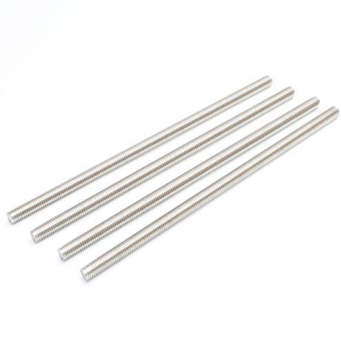Right Hand Thread 4 Pieces Smartsails M8 x 200mm，304 Stainless Steel Full Threaded Rod