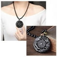 thumbnail image 2 of Black Obsidian Carving Wolf Yin Yang Dragon And Phoenix Necklace Lucky Pendant D6Z1, 2 of 9