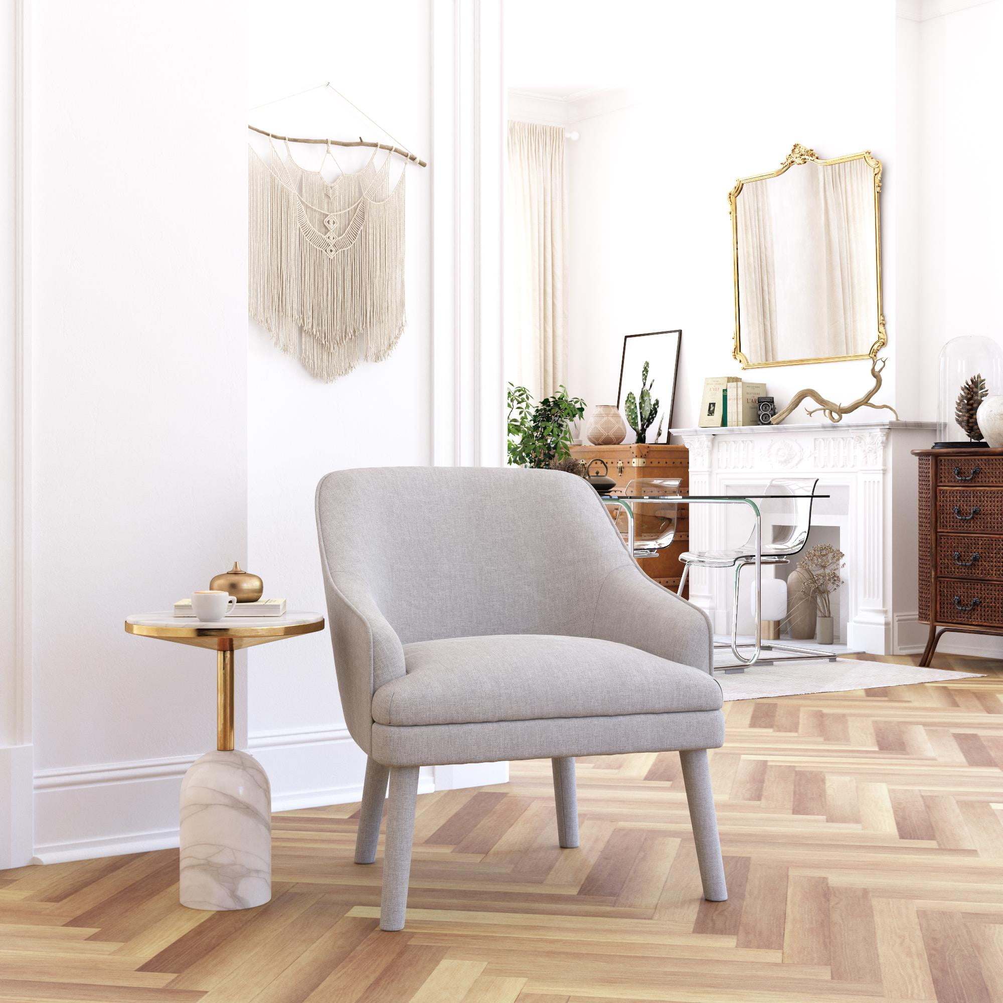 Mr. Kate Effie Upholstered Accent Chair, Light Gray Linen - Walmart.com ...