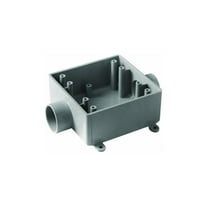Carlon E9812E-CTN 2-Gang PVC Molded Rigid Non-Metallic Dead-End Termination Wall Box, 3/4 In. Outlet Gray