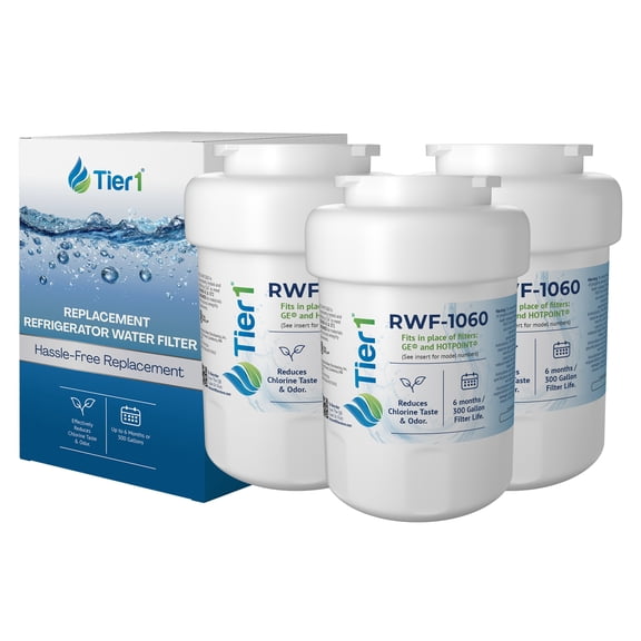 Tier1 MWF Refrigerator Water Filter 3-pk | Replacement for GE SmartWater MWFP, MWFA, GWF, GWFA, HWF, Kenmore 9991, 46-9991, 469991, WSG-1, WFC1201, Fridge Filter