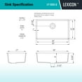 thumbnail image 4 of 32" x 19" Quartz Kitchen Sink, Single Bowl Sink, Drop-in Sink, Undermount Sink, Granite Kitchen Sink,Galaxy Beige Kitchen Sink, with Steel Grid, Basket Strainer and Flange Lexicon Platinum LP-1000, 4 of 7