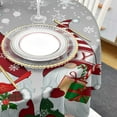 thumbnail image 4 of Grey Gnomes Christmas Round Tablecloth 60 Inch - Waterproof Fabric Table Cloth Protector, Xmas Balls Winter Snowflake Tablecloths Washable Table Cover for Kitchen Banquet Coffee Table Party, 4 of 6