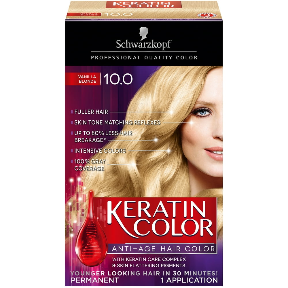 Schwarzkopf Keratin Color Permanent Hair Color Cream, 10.0 Vanilla