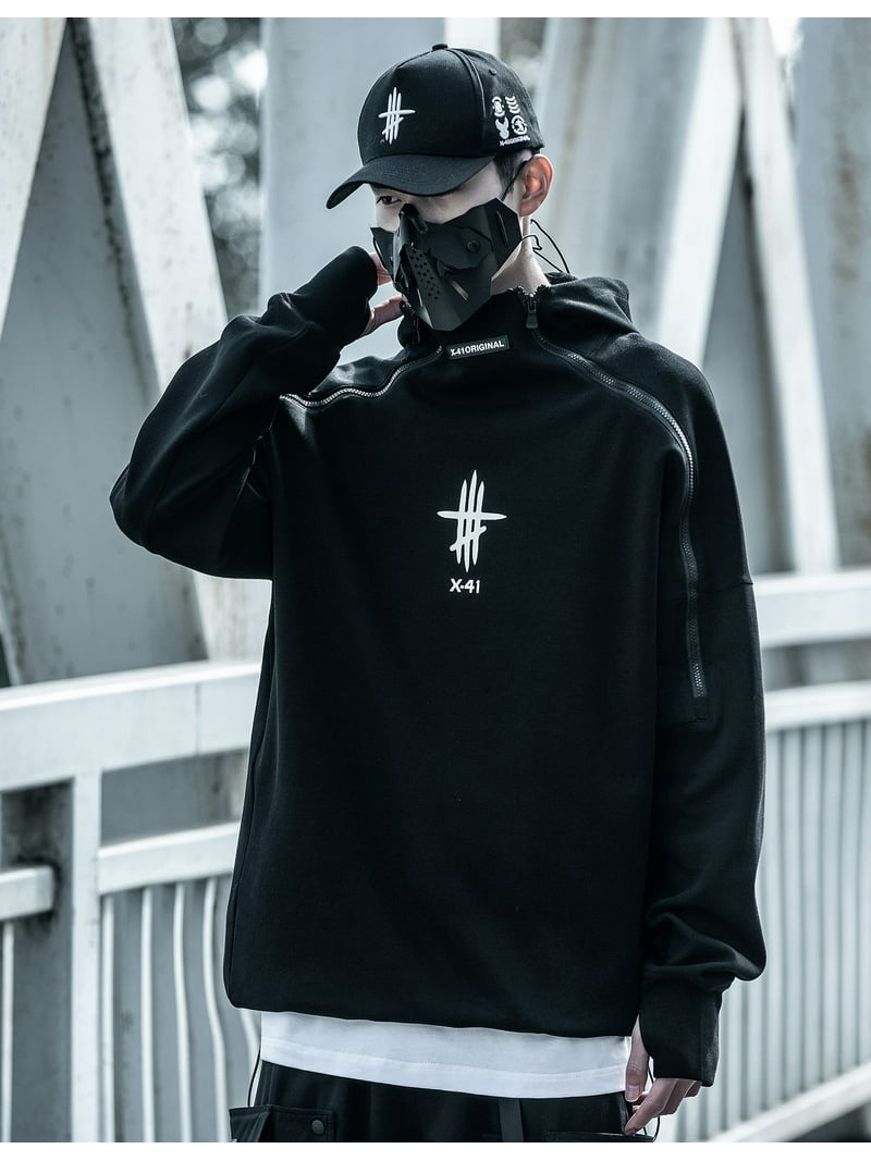 Niepce Inc Black Japanese Streetwear Men's Techwear Hoodie