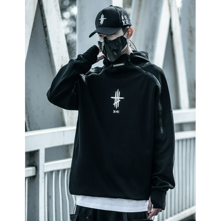 Niepce Inc Black Japanese Streetwear Men's Techwear Hoodie Niepce Inc Black Japanese Streetwear Men's Techwear Hoodie