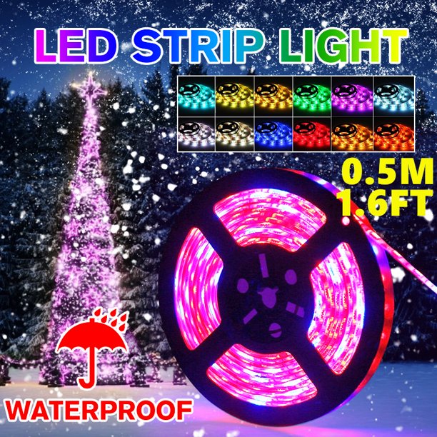 photo Led Lights 50 Ft Walmart 1 6ft 3 3ft 5ft 6 6ft led strip lights bright color changing led light strip with battery box adhesive dimmable lights strip for mirror living