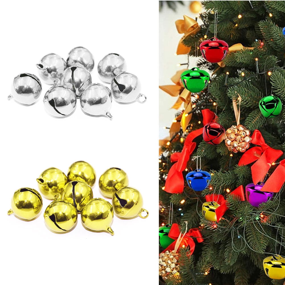 Craft Bells DIY Bells for Wreath Holiday Home Christmas Decoration Naler 120pcs Christmas Ornament Jingle Bells Silver 