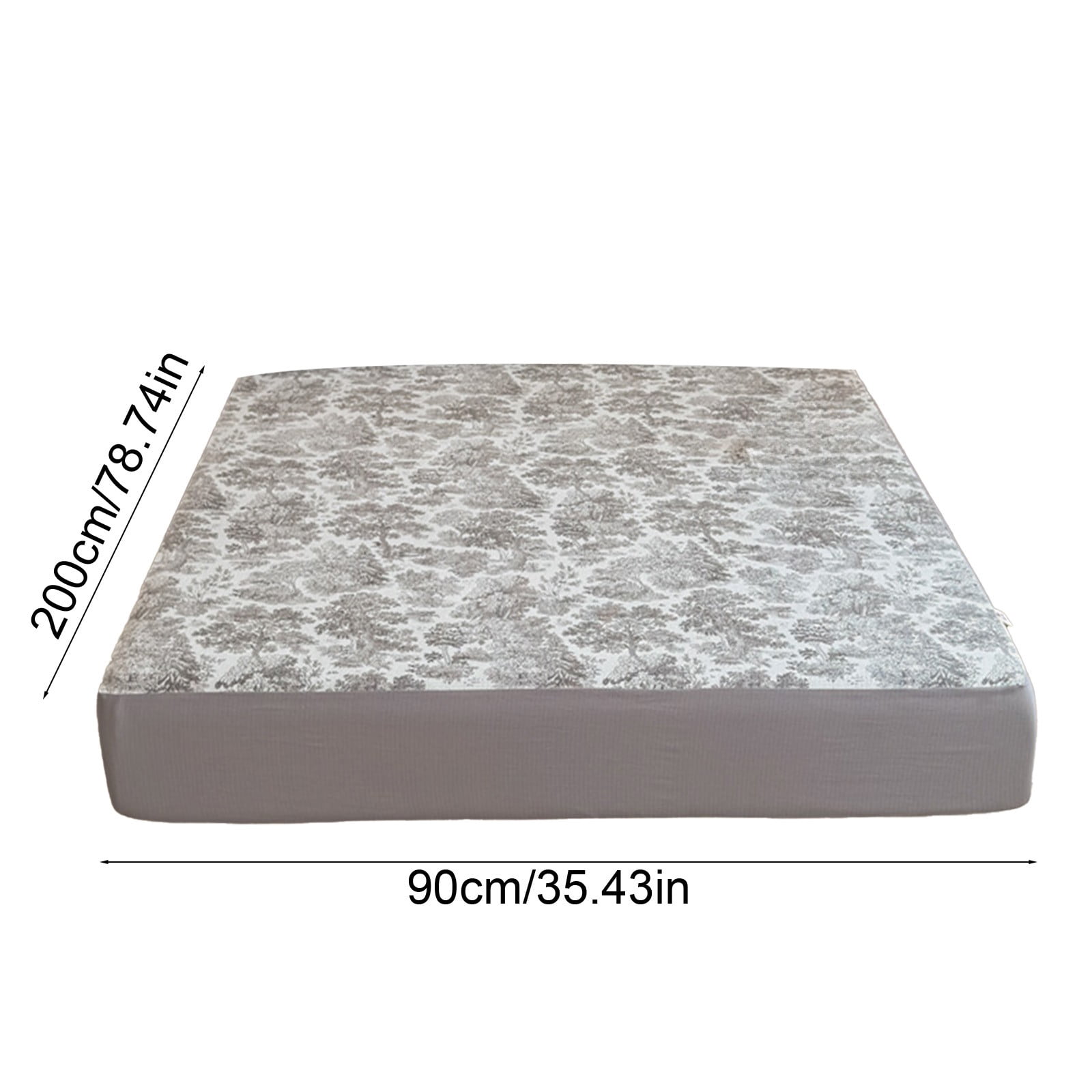 Japceit 35.43x78.44 Inch Fitted Sheet, Comfortable Cool Floral Pattern Mattress Protective Cover, Easy Clean Single Bed Sheet for Home Dormitory