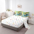 thumbnail image 5 of Metsweet Cartoon Dinosaur Twin Bedding 7-Piece, Geometric Checkered Bedding Comforter Set, Blue Brown Yellow, 5 of 6