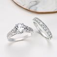 thumbnail image 6 of Bling Jewelry Womens 3CT Solitaire Side Stones CZ Cubic Zirconia Engagement Ring Band Set Gold Plated Sterling Silver, 6 of 7