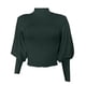 thumbnail image 4 of Gibobby Suéter mujer, Suéter de cuello alto para mujer, de punto trenzado, de color sólido, de punto(Verde,G), 4 of 5