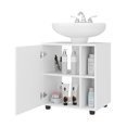 thumbnail image 2 of Pascuale Two Side Shelves Under Sink Cabinet with One Door, Cut-Out Back, Compact 22”, 2 of 8