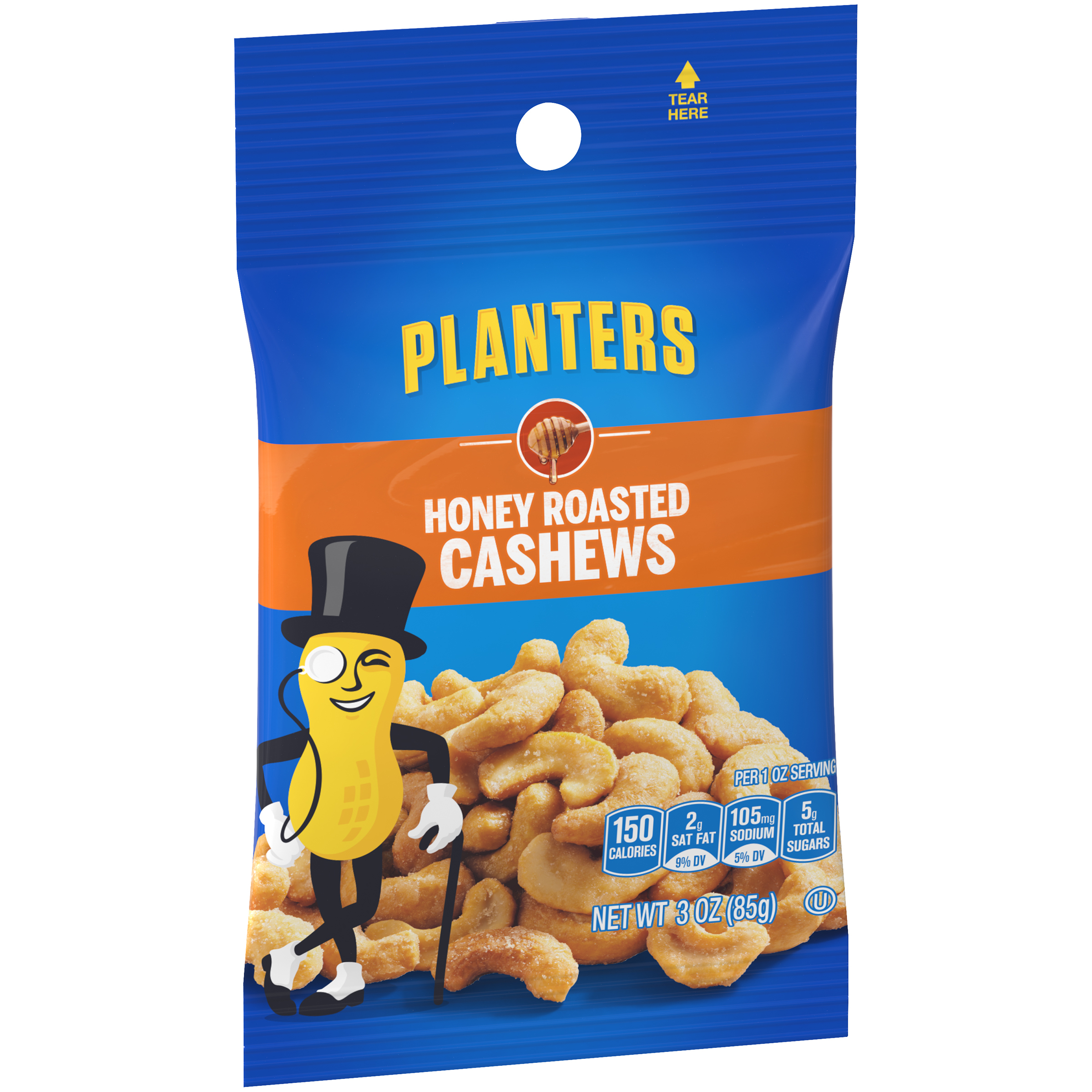 Planters Honey Roasted Cashews, 3 oz Bag