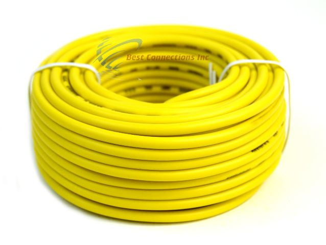 12 Gauge 50 Feet Yellow Audiopipe Car Audio Home Remote Primary Cable Wire