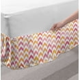 thumbnail image 2 of Abstract Bed Skirt, Direction Pointer Like Motifs in Summer Tones Geometric Soft Diagonal, Elastic Bedskirt Dust Ruffle Wrap Around for Bedding Decor, 4 Sizes, Pale Pink and Apricot, by Ambesonne, 2 of 2