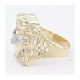 thumbnail image 3 of Diamond-Cut Jesus Head Textured Men’s Adult Ring 10K Yellow White Gold, 6.23 Gr - GOLDUM NYC, 3 of 5