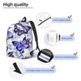 thumbnail image 3 of Disketp Butterflies print Canvas Backpack Lightweight Travel Daypack Student Rucksack Laptop Backpack-Small, 3 of 5