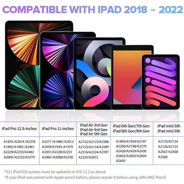 Lápiz óptico para ipad, Apple Pencil para ipad 9ª generación, ipad mini 6ª  generación, Apple Pen para ipad 2018-2022, ipad pro 11'' y ipad pro 12''  3/4/5 gen, ipad A