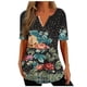 thumbnail image 1 of Blusas para las Mujeres Casual Botón de Color Sólido Cuello Redondo Superior, Cómoda Blusa de Moda de Manga Corta, 1 of 5