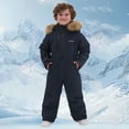 thumbnail image 2 of KAUOD Kids One Piece Snowsuits Waterproof Faux-F𝐮r Hood Snowboard Ski Jumpsuits Boys Girls Outdoor Insulated Snow Suits, 2 of 8